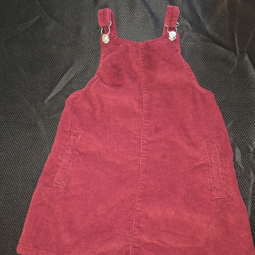 Girls Wonder Nation Red Corduroy Overalls/Skirt. 4T